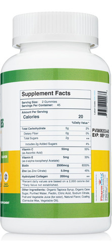 Pharmvista - Gummies De Colágeno Com Biotina Zinco Vitamin - Imagem 2