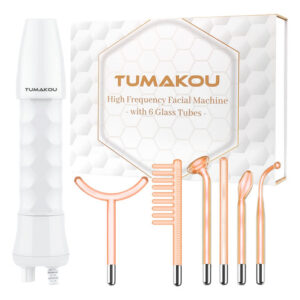 Varinha Facial De Alta Frequência Tumakou Portátil Com 6 Tub