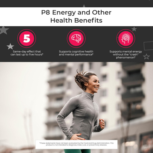 P8 Energy Gummies - Energia Sustentada Sem Cafeína E Foco Ap - Imagem 11