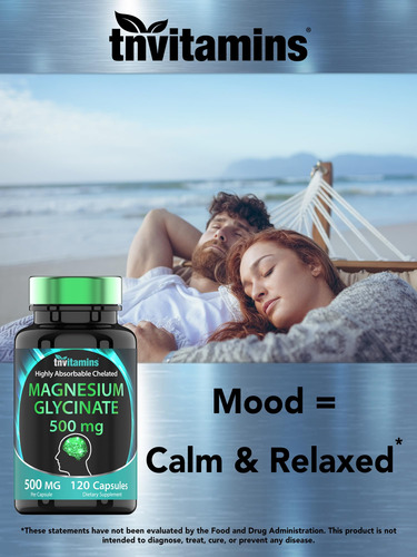 Suplemento Tnvitamins Magnésio Glicinato 500mg 120 Cápsulas - Imagem 8