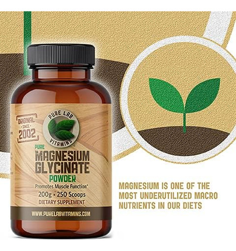 Glicinato De Magnésio - 200 G De Pó Puro Da Pure Lab Vitamin - Imagem 18