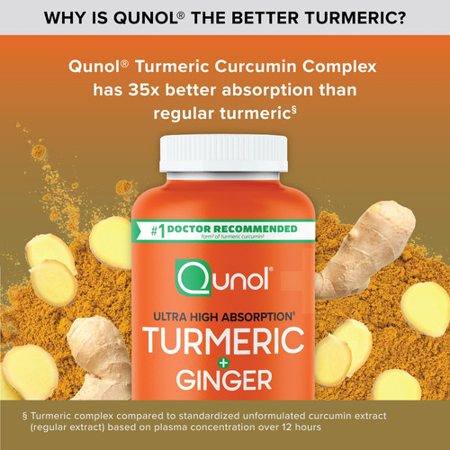Suplemento Qunol Cápsulas De Cúrcuma E Gengibre 1000mg X 120 - Imagem 5