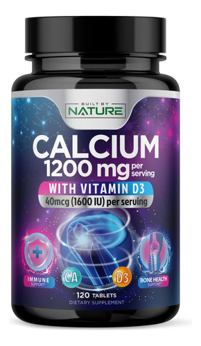 Suplemento De Cálcio Construído Pela Natureza 1200 Mg Com Vi
