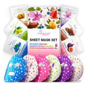 Máscaras Faciais Em Folha Viabeauty Collagen Com Ácido Hialu