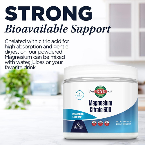 Kal Citrato De Magnésio 600 Mg Activmix Pó Instantâneo Supl - Imagem 11