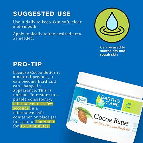 Earths Care Cocoa Butter - Pura Manteiga De Cacau Natural C - Imagem 12