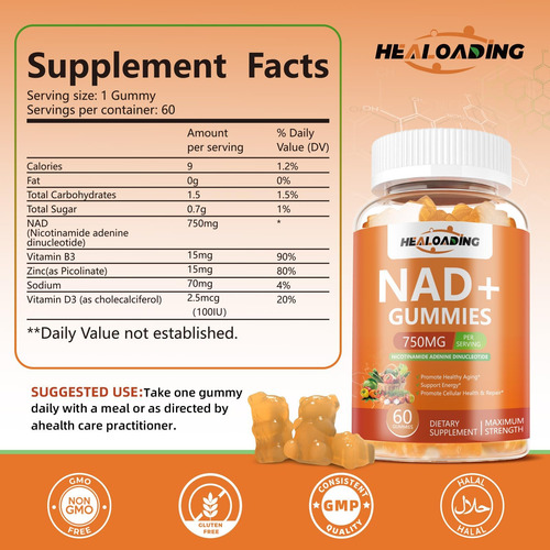 Nad+ Gummies Nad Suplemento De Resveratrol: Suplementos De N - Imagem 8