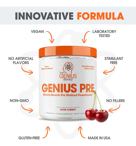 Pré Treino Boosted Energy Genius Pre Workout 20 Doses Sem Ca - Imagem 6
