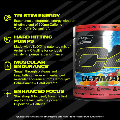 Pó Pré-treino Cellucor C4 Ultimate Sugar Free 20 Porções - Imagem 2