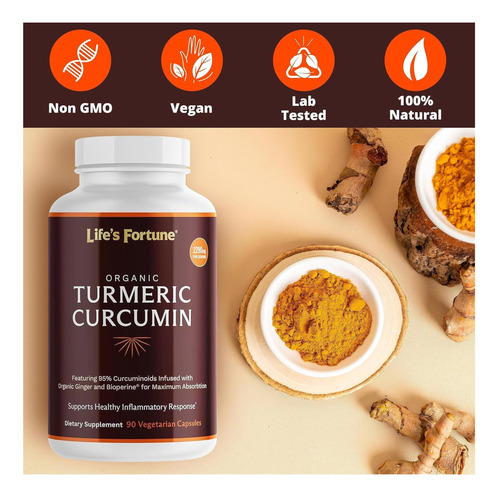 Lifes Curcumina De Açafrão Orgânico Da Sorte Com Pimenta Pre - Imagem 9