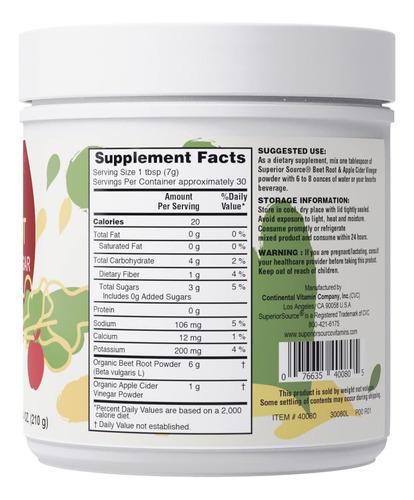 Suplemento Superior Source Organic Beterraba E Cidra De Maçã - Imagem 2