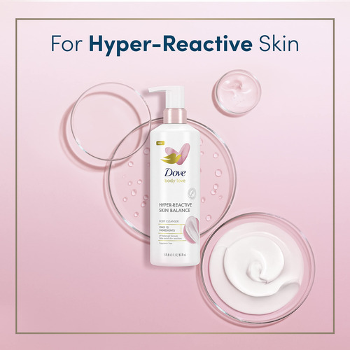 Limpador Corporal Dove Body Love Hyper-reactive Skin 500ml - Imagem 4