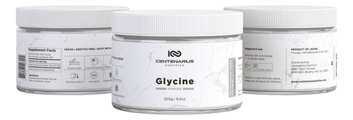 Suplemento Centenarius Nutrition Glicina Em Pó 100g Vegan - Imagem 4