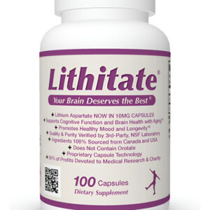 Suplemento Lithitate Lithium Aspartato 10mg 100 Cápsulas