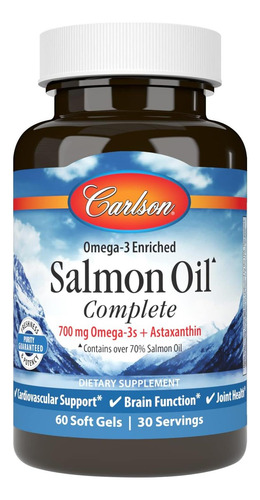 Carlson - Óleo De Salmão Completo 700 Mg De Ômega-3 + Astax