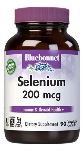 Bluebonnet Selenio 200mcg 90 Cápsulas Vegetais