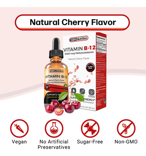 Gotas De Líquido Sublingual De Vitamina B12 Sbr Nutrition 60 - Imagem 4