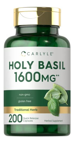 Suplemento Carlyle Holy Basil 1600mg 200 Cápsulas
