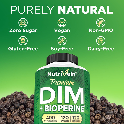 Suplemento Nutrivein Premium Dim 400 Mg Por Dia 120 Cápsulas - Imagem 6