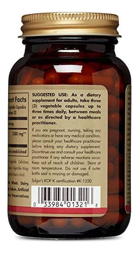 Solgar L-glutamina 500 Mg 100 Cápsulas Vegetais - Imagem 2