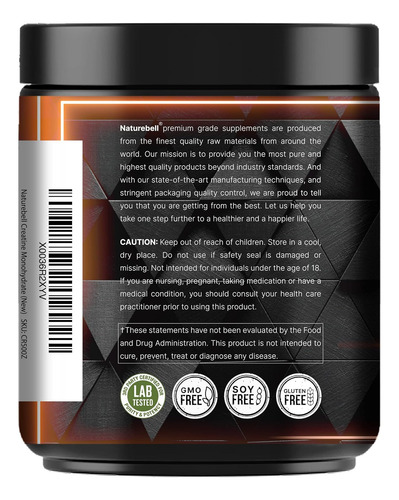 Naturebell Creatina Monohidrato Em Pó 500 Gramas 5000mg ... - Imagem 7