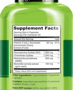 Naturelo Glucosamina Condroitina Msm Com Boswellia E Vitamin