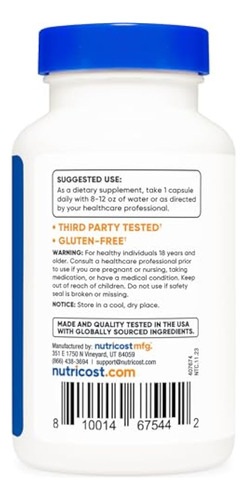Vitamina B2 (riboflavina) Nutricost 400 Mg 120 - Imagem 4