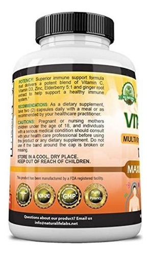 Vitamina C 1700 Mg Naturalife Labs 100 Cápsulas - Imagem 6