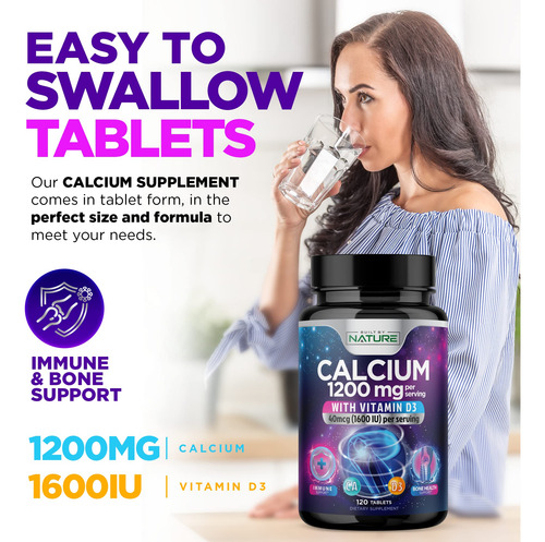 Suplemento De Cálcio Construído Pela Natureza 1200 Mg Com Vi - Imagem 6