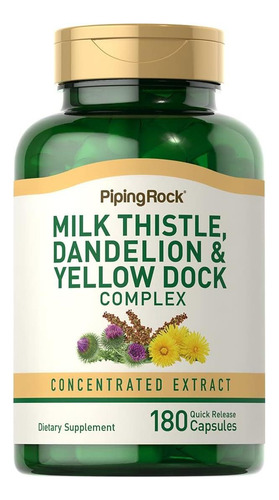 Piping Rock Milk Thistle Dandelion & Yellow Dock 180 Cáps - Imagem 8