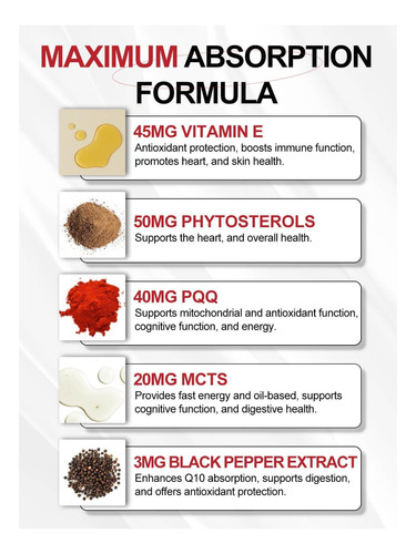 Drfoster Coqmg Ubiquinol Co Q 10 Suplemento Coenzima Q10 E - Imagem 7