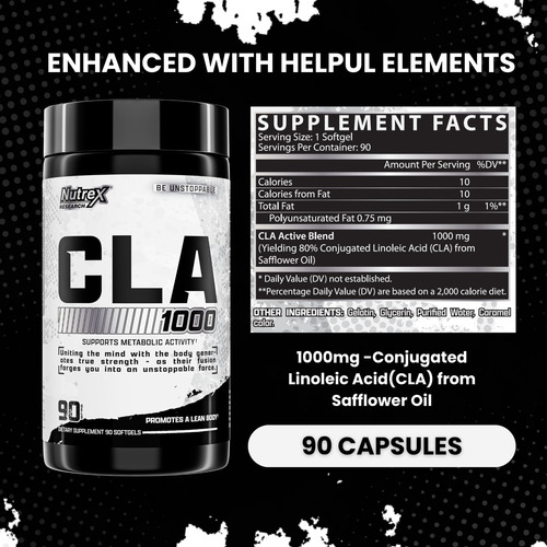 Nutrex Cla 90 Soft Gels Mistura Ativa De Ácido Linoleico - Imagem 3