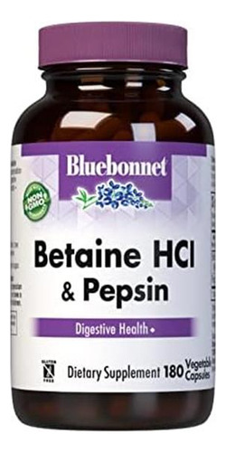 Cápsulas Vegetarianas Bluebonnet Betaine Hci Plus Pepsin 1