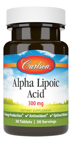Suplemento De Ácido Alfa Lipóico Carlson 300 Mg 30 Comprimid