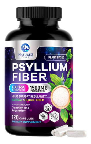 Cápsulas De Casca De Psyllium Em Pó Nature"s Peak 1500 Mg -
