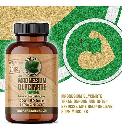 Glicinato De Magnésio - 200 G De Pó Puro Da Pure Lab Vitamin - Imagem 16