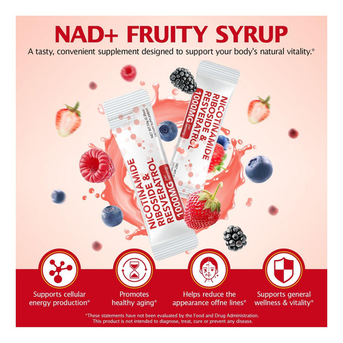 Suplemento Líquido Nad+ Ribosídeo Nicotinamida Premium E De - Imagem 2