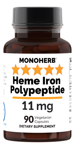 Suplemento De Ferro: Polipeptídeo De Ferro Heme 11 Mg 90 Cáp