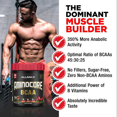 Suplemento Allmax Nutrition Aminocore Bcaa 135g De Limonada - Imagem 3
