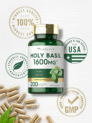 Suplemento Carlyle Holy Basil 1600mg 200 Cápsulas - Imagem 5