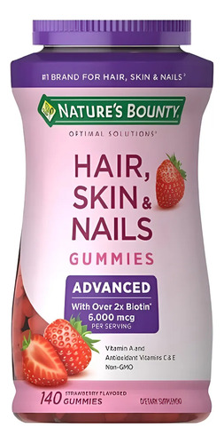 Cabelo Pele Unhas 6000mcg Nature Bounty 140 Gomas