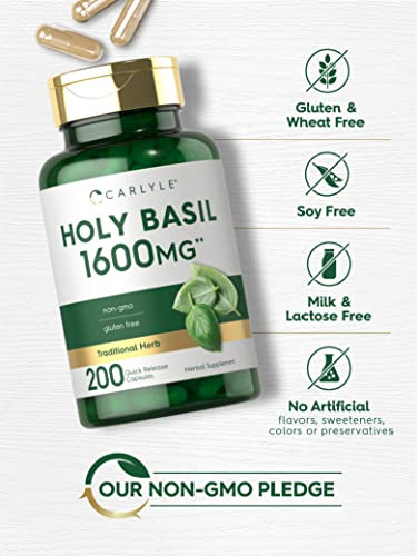 Suplemento Carlyle Holy Basil 1600mg 200 Cápsulas - Imagem 4