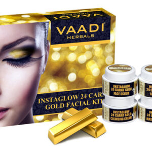 Kit Facial Vaadi Herbals Gold Com Folhas De Ouro De 24 Quila