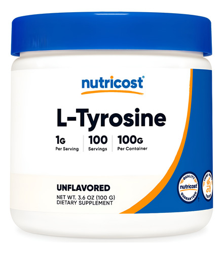 Nutricost L-tirosina Em Pó 100 Gramas (100 Porções) - 1g Por