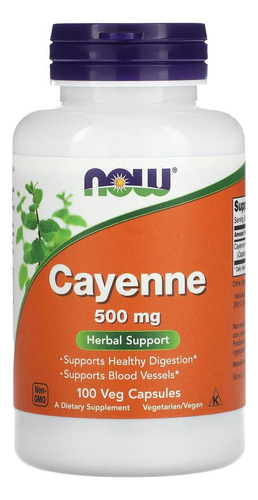 Now Foods Pimenta De Caiena 500mg 100 Vcaps