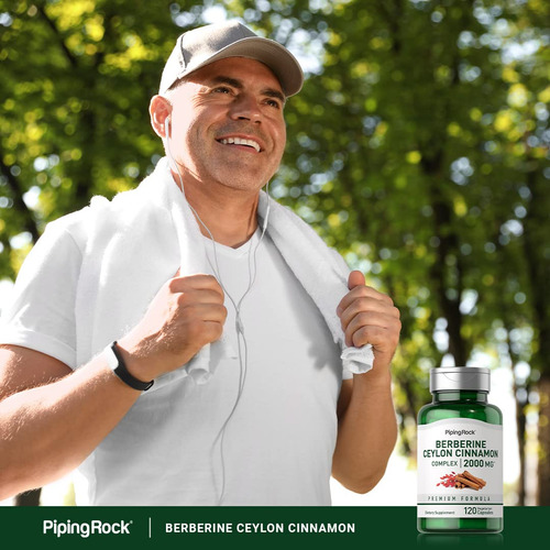 Suplemento Piping Rock Berberine Com Canela De Ceilão 2000mg - Imagem 6
