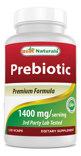 Suplemento Best Naturals Prebiotics Fiber Xos 1400mg 120 Cáp