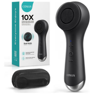 Escova De Limpeza Facial Coslus 2 Em 1 Spin Vibration Black