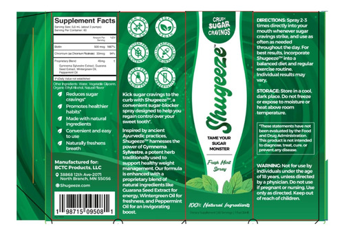 Spray Oral De Menta Supressor De Desenho De Açúcar Shugeeze - Imagem 14