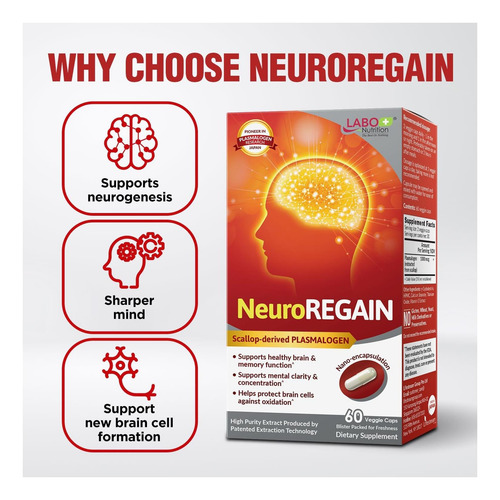 Labo Nutrition Neuroregain - Plasmalogen Derivado De Vieira - Imagem 9